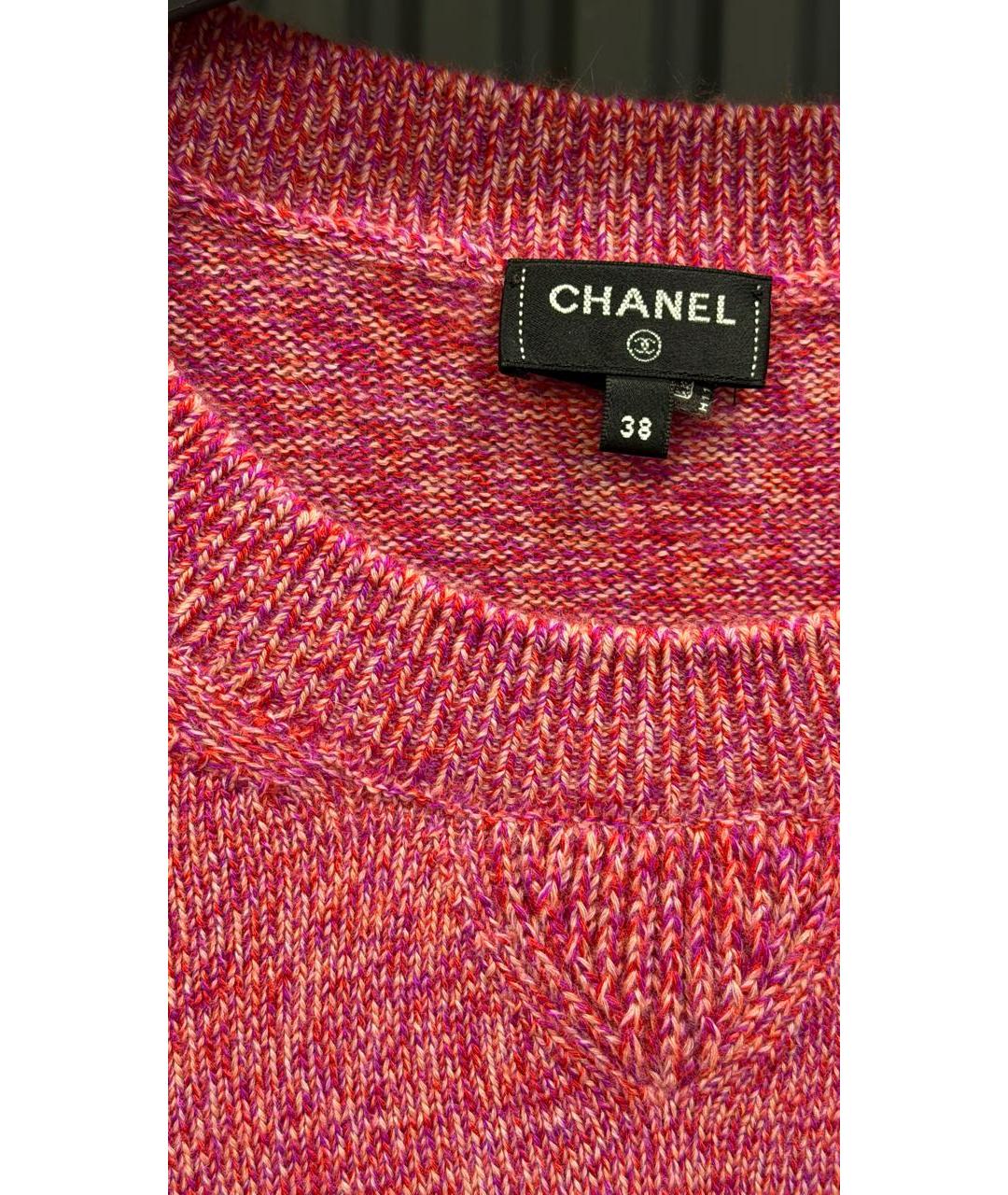 CHANEL Розовый кашемировый джемпер / свитер, фото 3