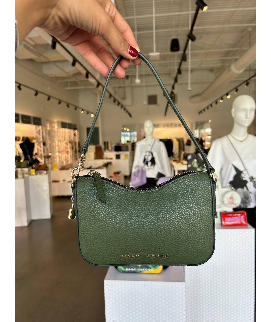 MARC JACOBS Зеленая кожаная сумка с короткими ручками, фото 2