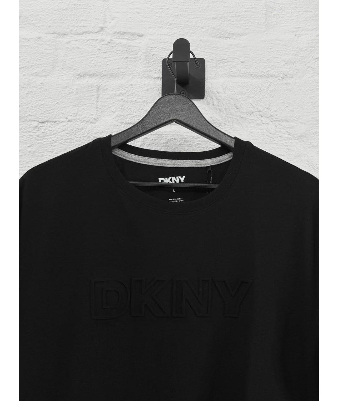 DKNY Черная хлопковая футболка, фото 4
