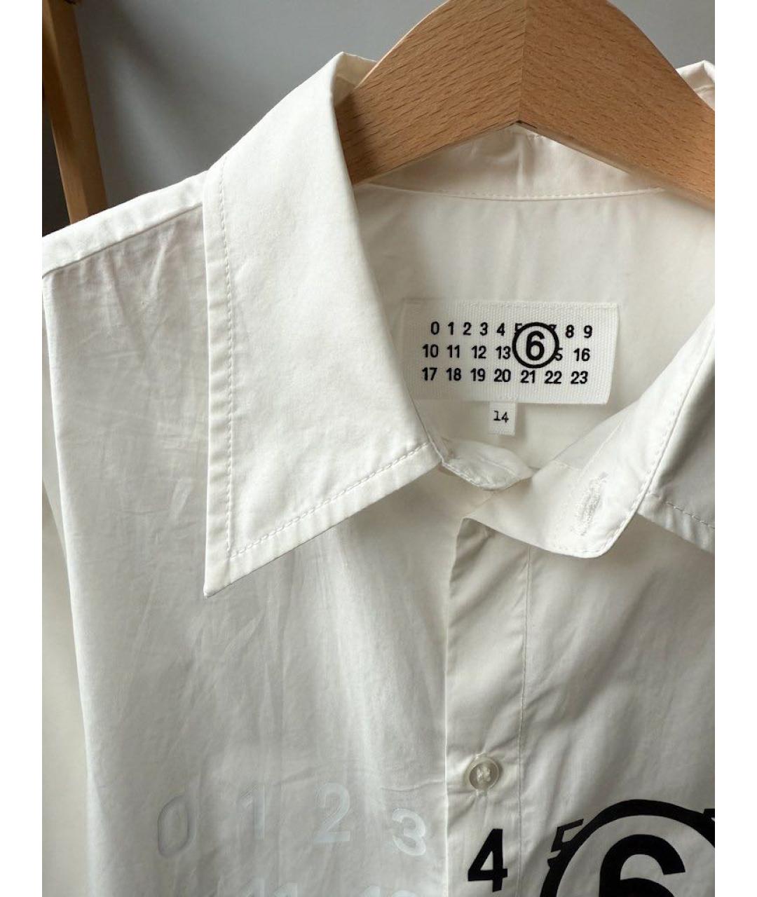 MM6 MAISON MARGIELA Белая хлопковая детская рубашка, фото 4