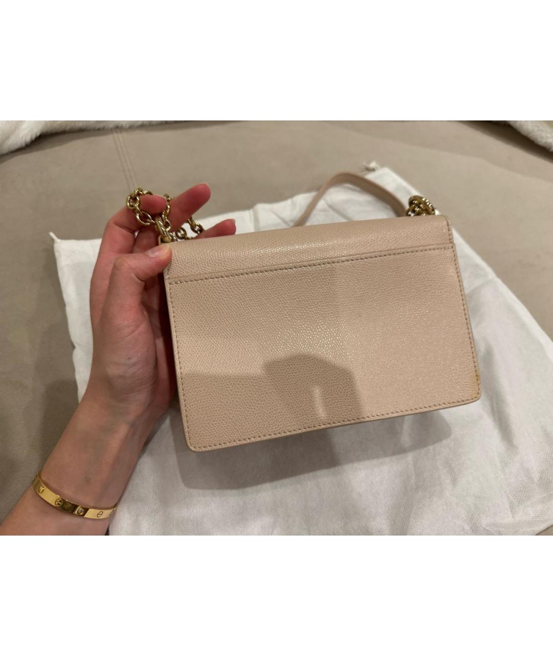 FURLA Бежевая кожаная сумка через плечо, фото 3