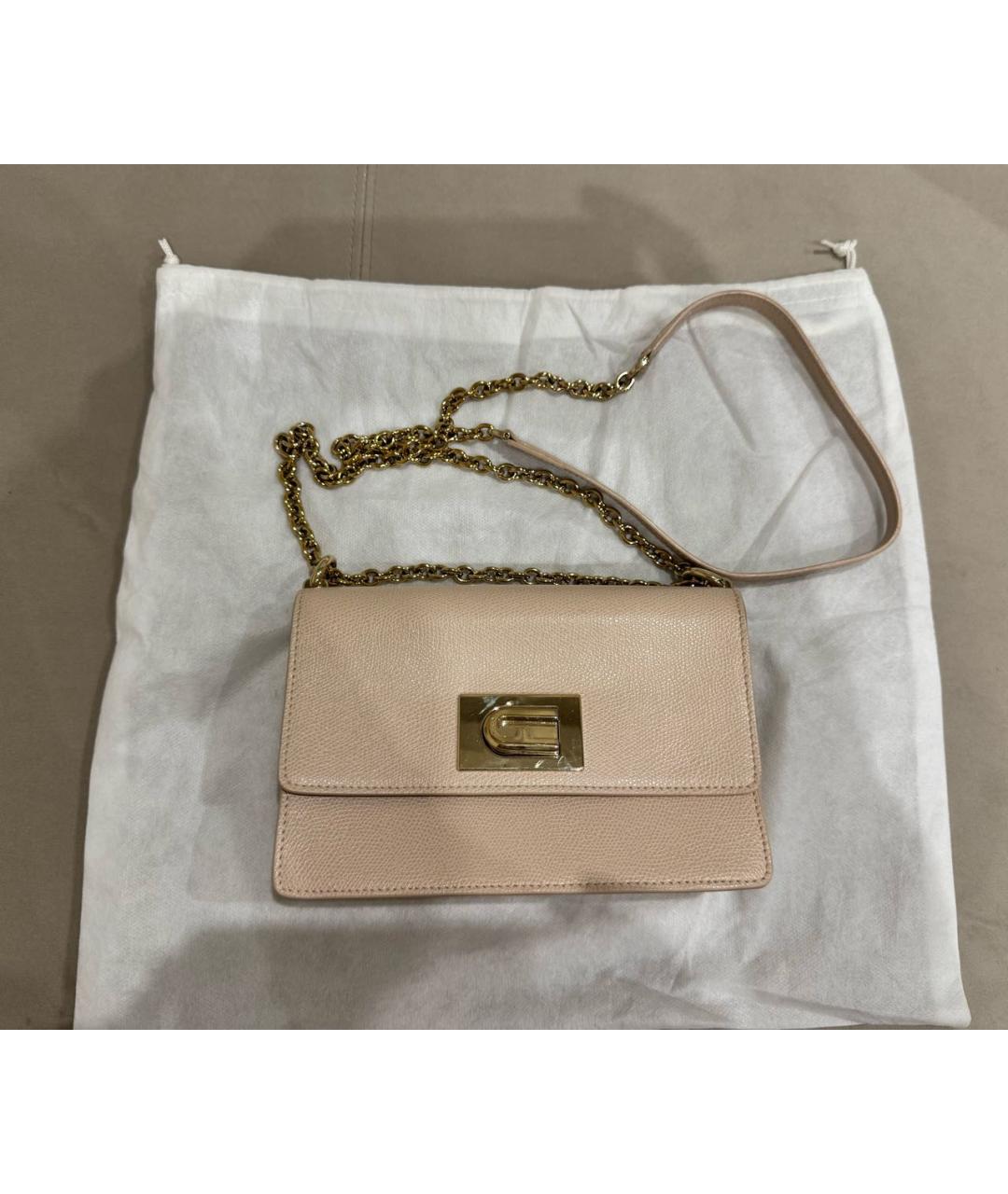 FURLA Бежевая кожаная сумка через плечо, фото 9