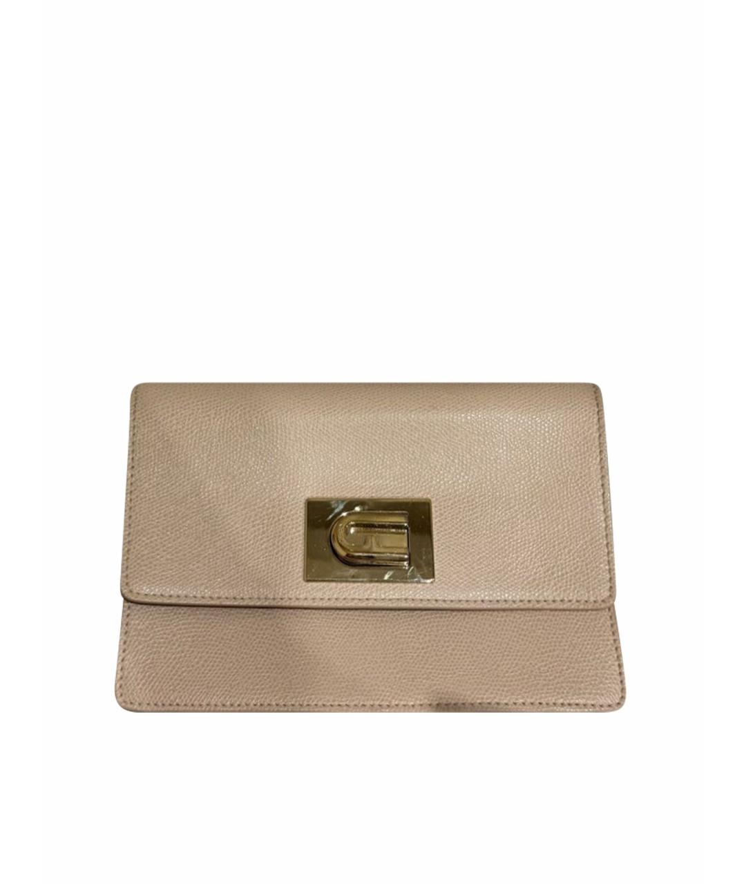 FURLA Бежевая кожаная сумка через плечо, фото 1