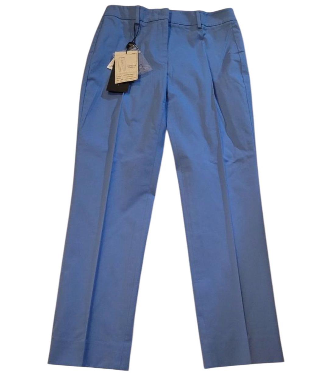 'S MAX MARA Синие хлопковые брюки узкие, фото 7