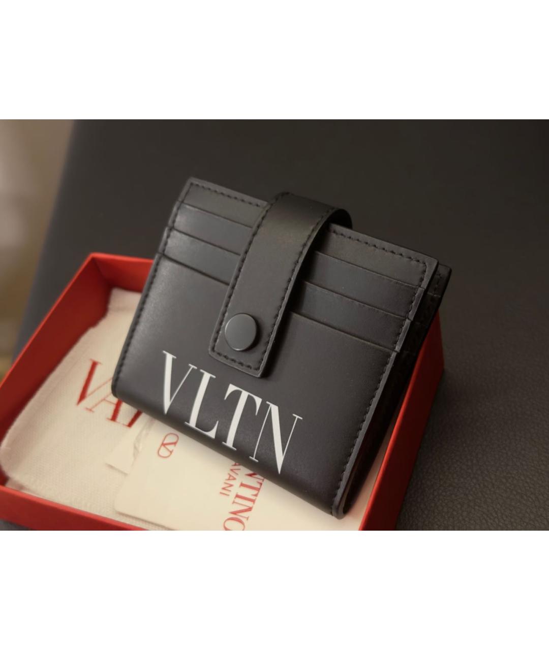 VALENTINO Черный кожаный кардхолдер, фото 2