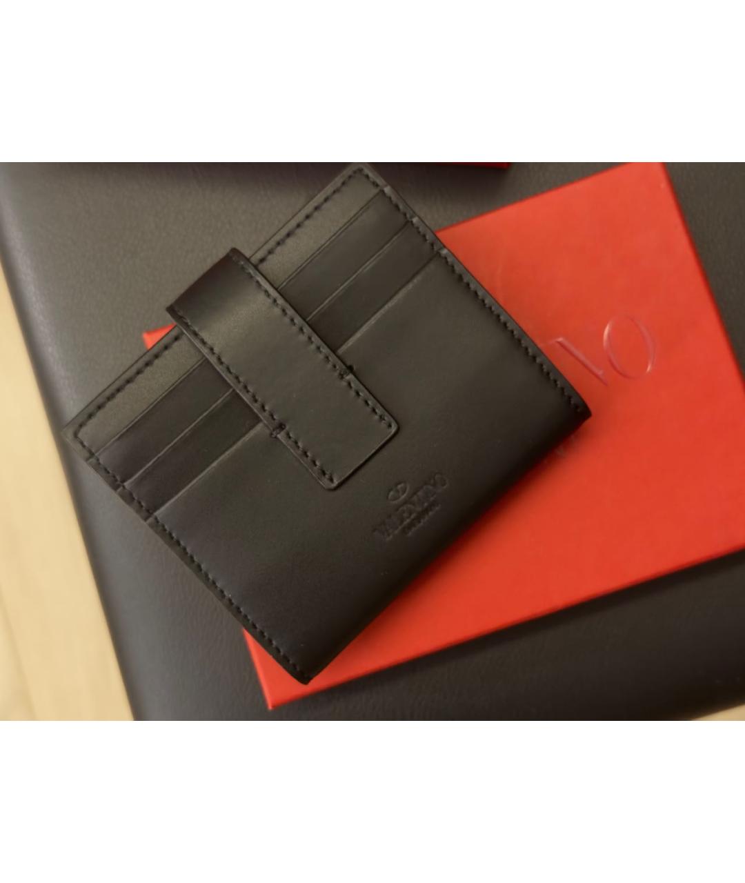 VALENTINO Черный кожаный кардхолдер, фото 3