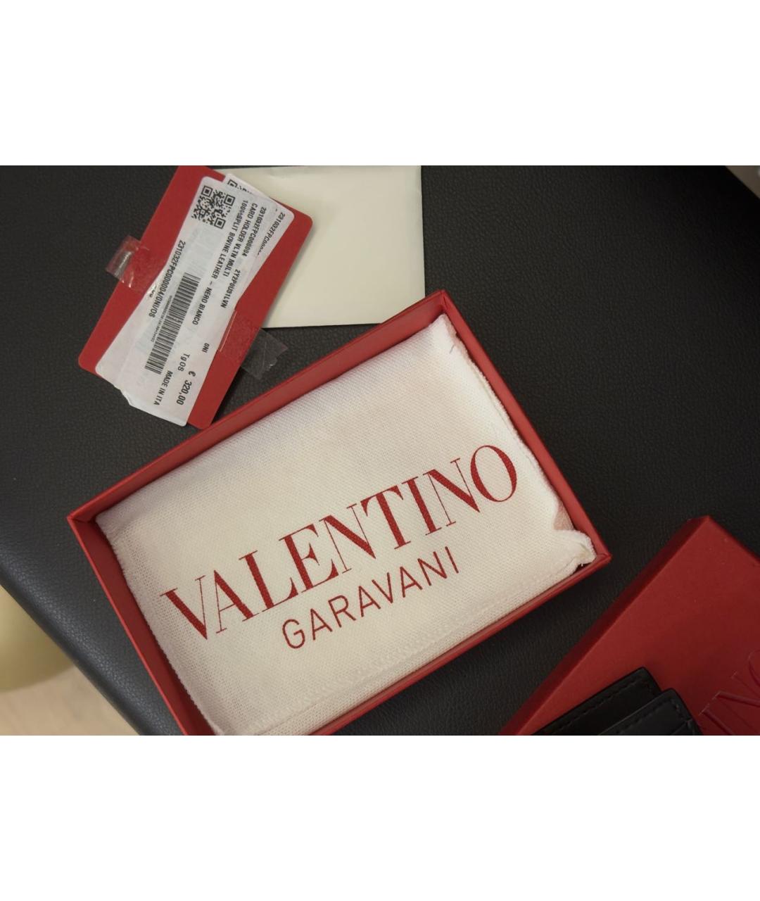 VALENTINO Черный кожаный кардхолдер, фото 6