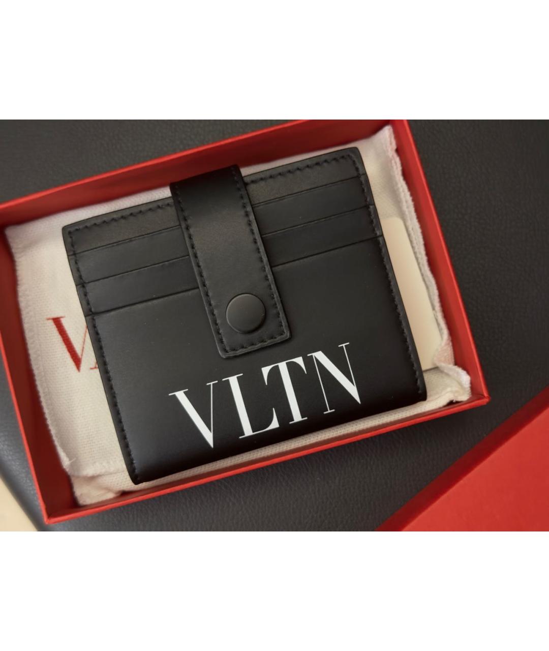 VALENTINO Черный кожаный кардхолдер, фото 7