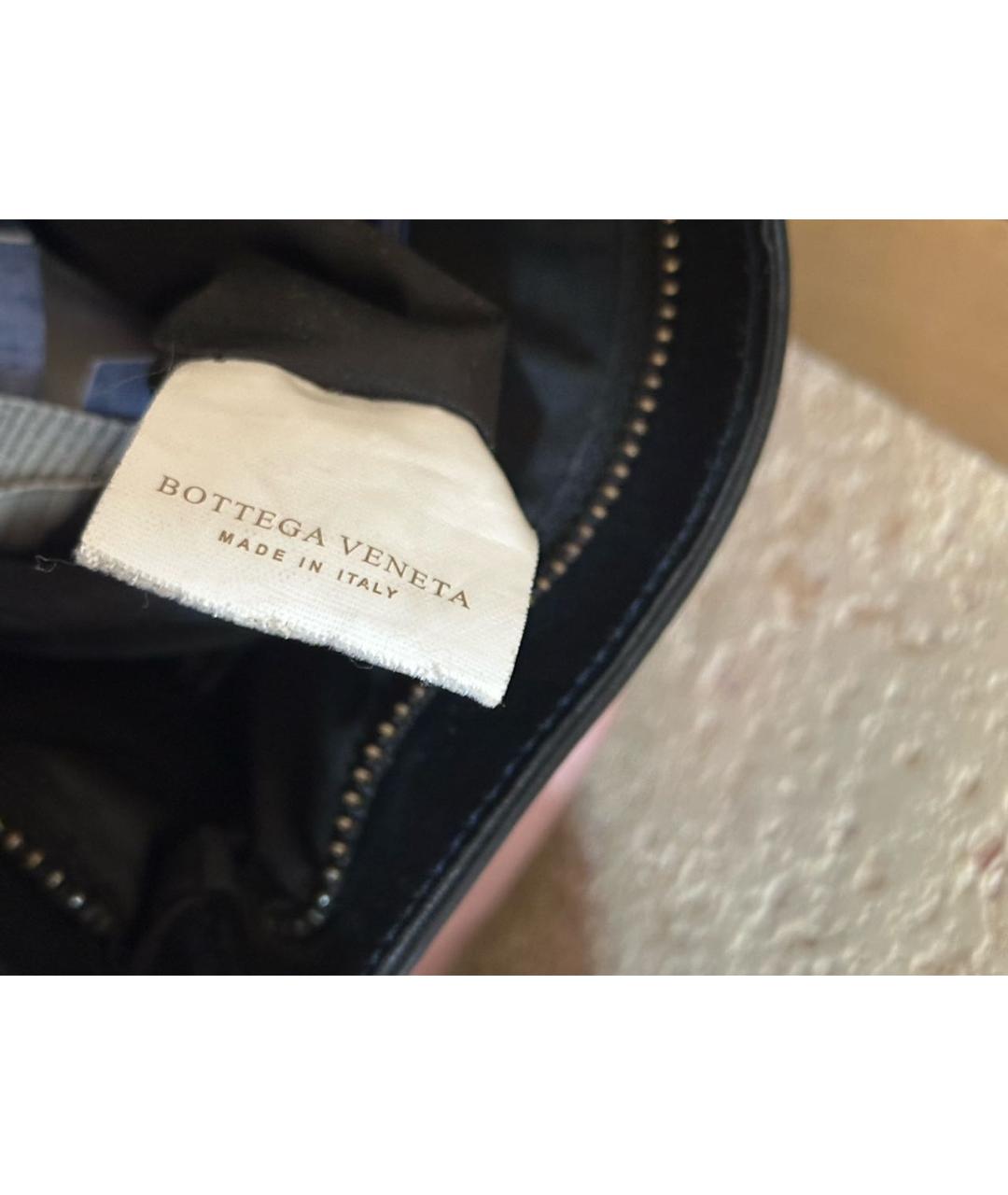 BOTTEGA VENETA Черная кожаная поясная сумка, фото 4