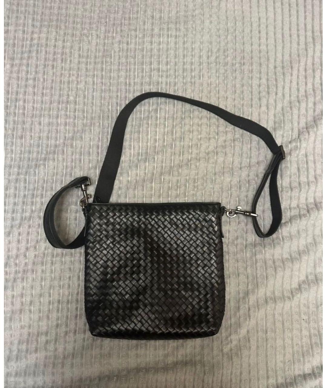 BOTTEGA VENETA Черная кожаная поясная сумка, фото 2