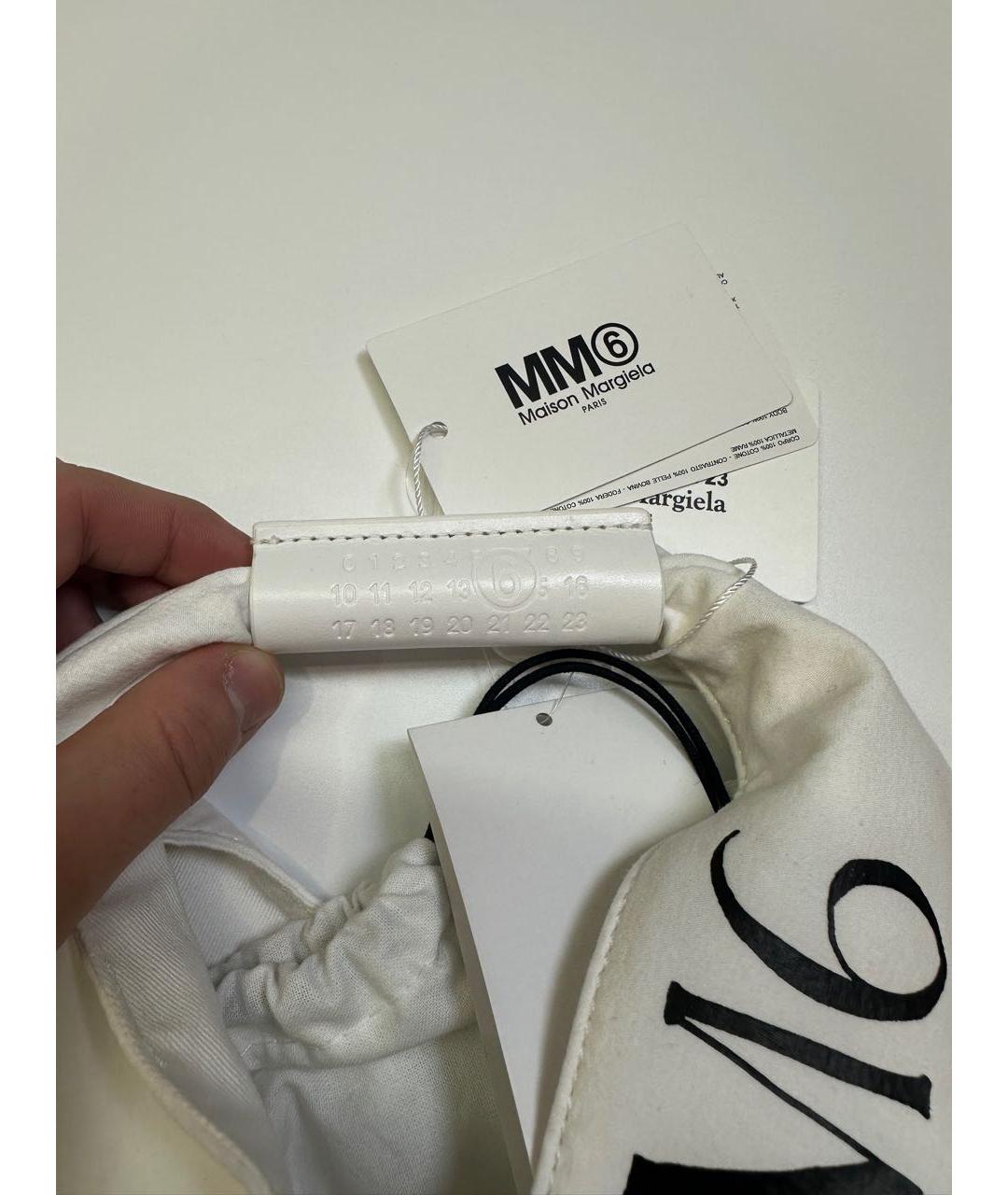 MM6 MAISON MARGIELA Белая хлопковая сумка с короткими ручками, фото 4