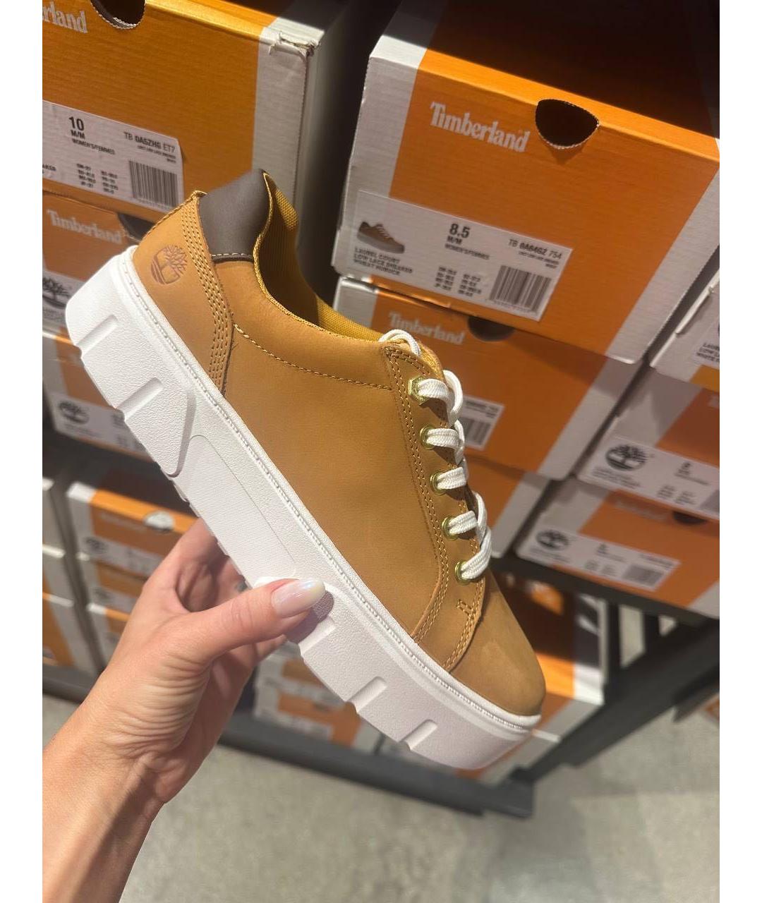 TIMBERLAND Горчичные кожаные кеды, фото 3