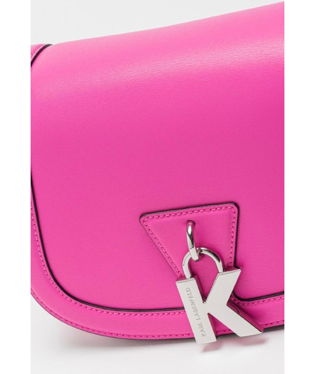 KARL LAGERFELD Фуксия кожаная сумка через плечо, фото 2