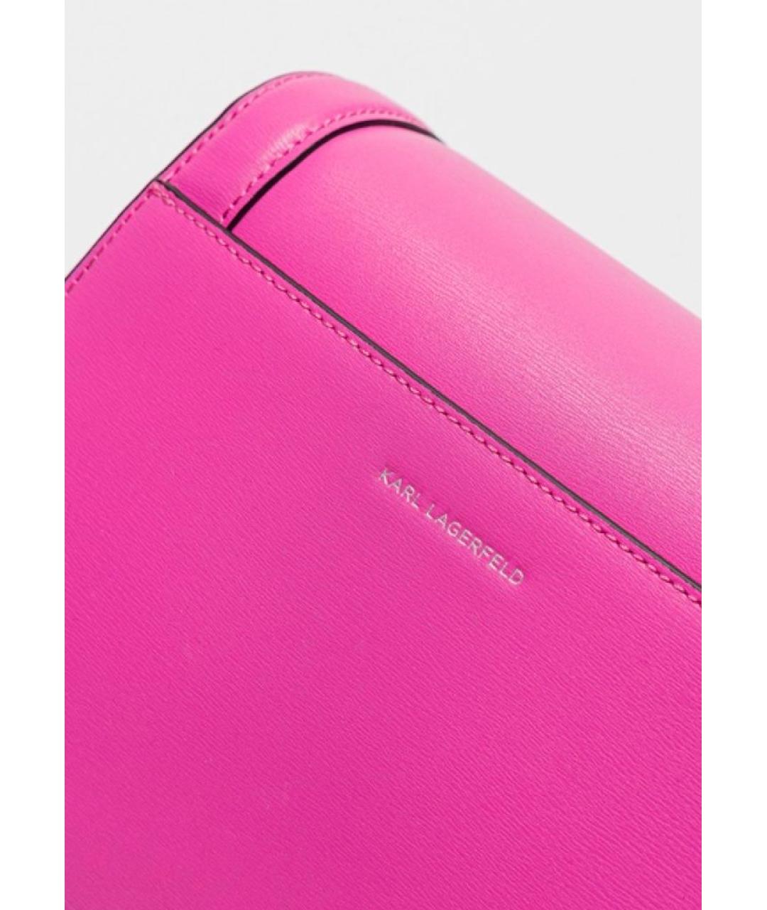 KARL LAGERFELD Фуксия кожаная сумка через плечо, фото 3