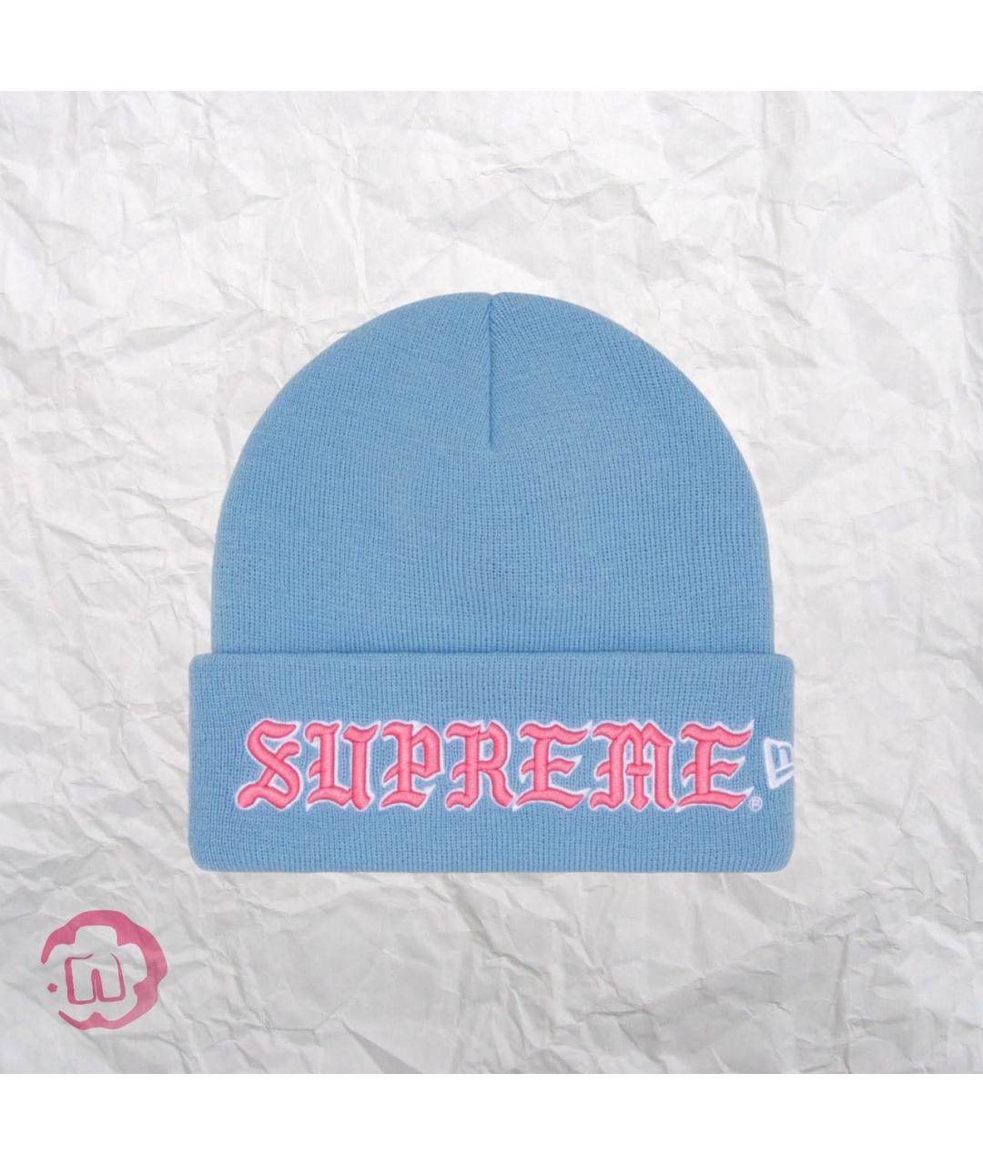 SUPREME Голубая хлопковая шапка, фото 3