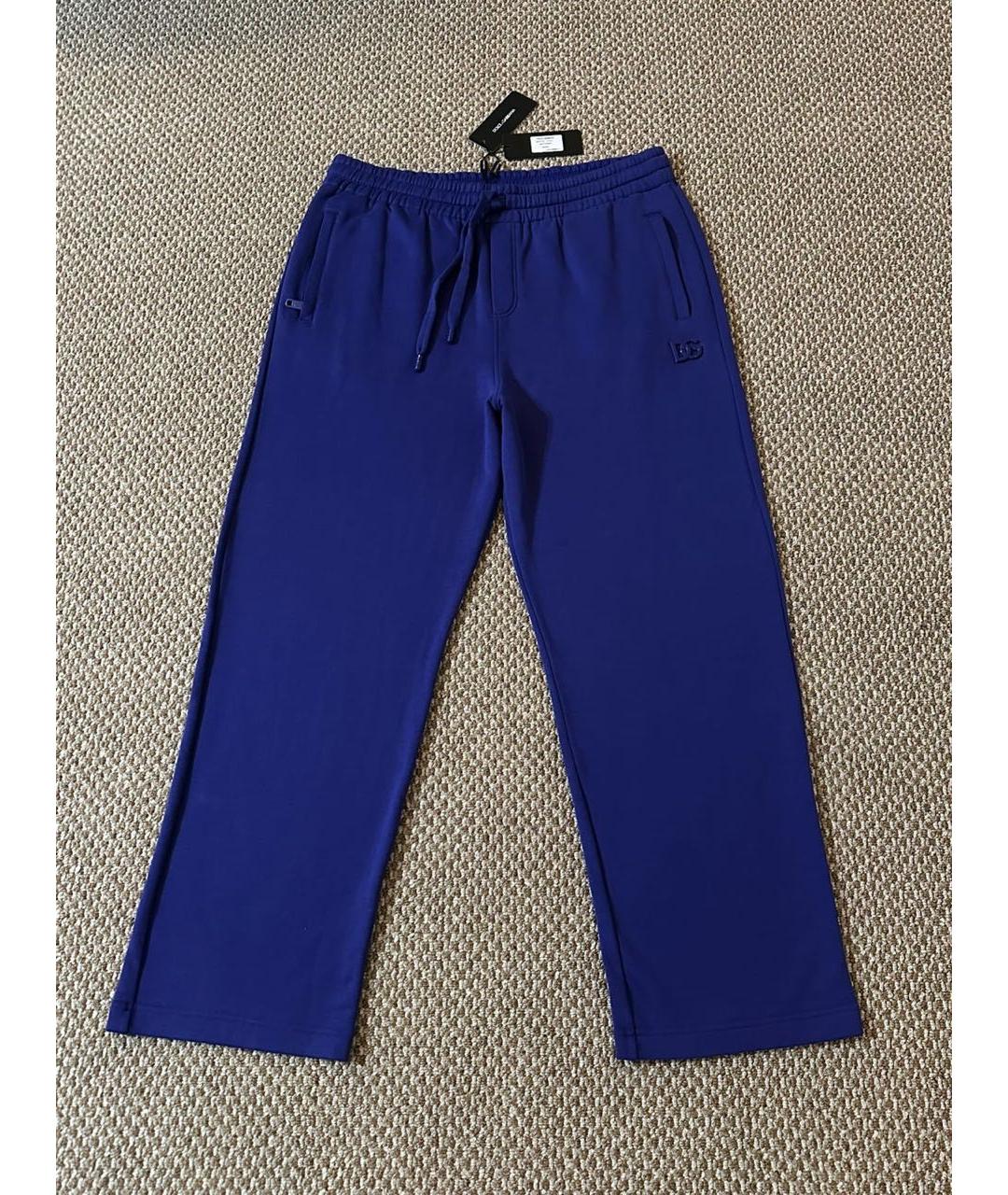 DOLCE&GABBANA Фиолетовые хлопковые повседневные брюки, фото 3