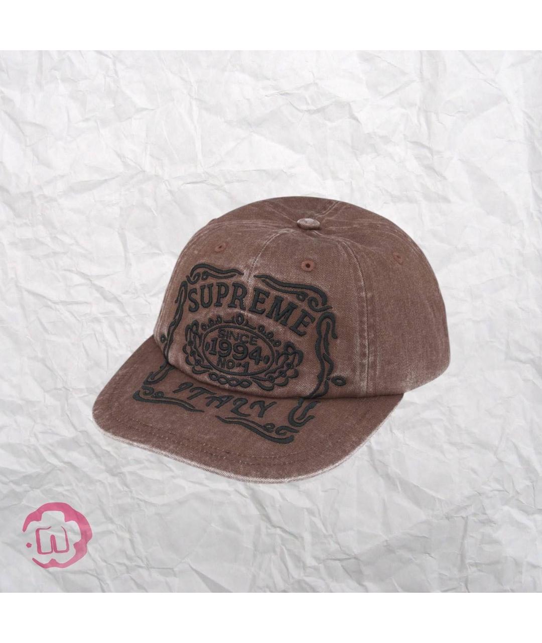 SUPREME Коричневая хлопковая кепка/бейсболка, фото 3