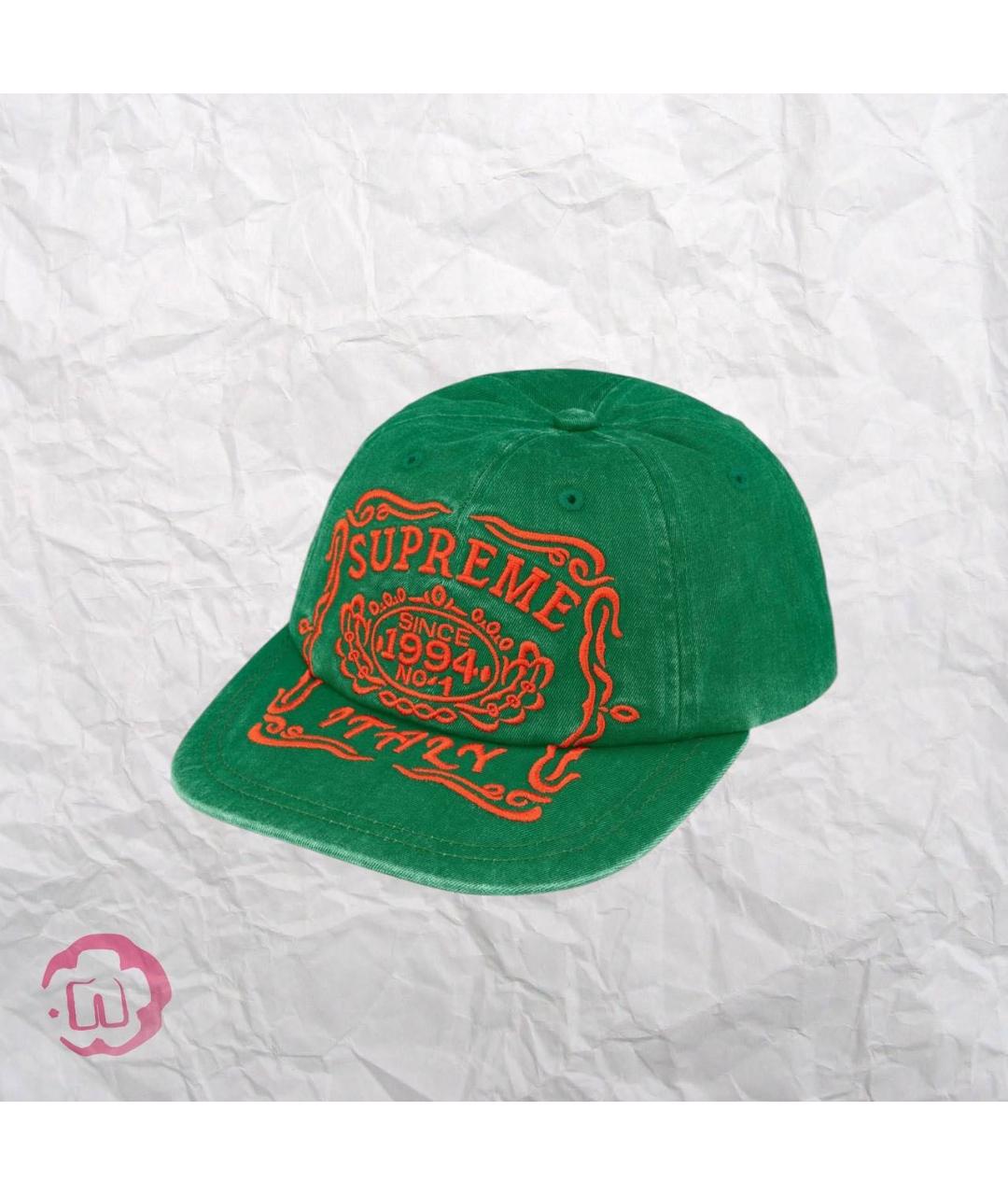 SUPREME Зеленая хлопковая кепка, фото 3