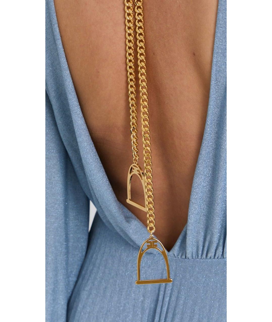 ELISABETTA FRANCHI Голубое вискозное вечернее платье, фото 3