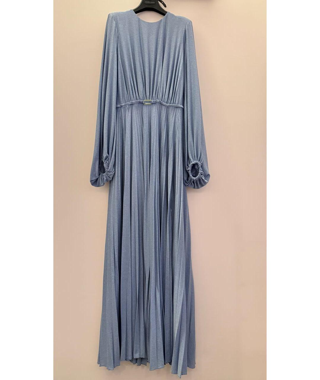 ELISABETTA FRANCHI Голубое вискозное вечернее платье, фото 9
