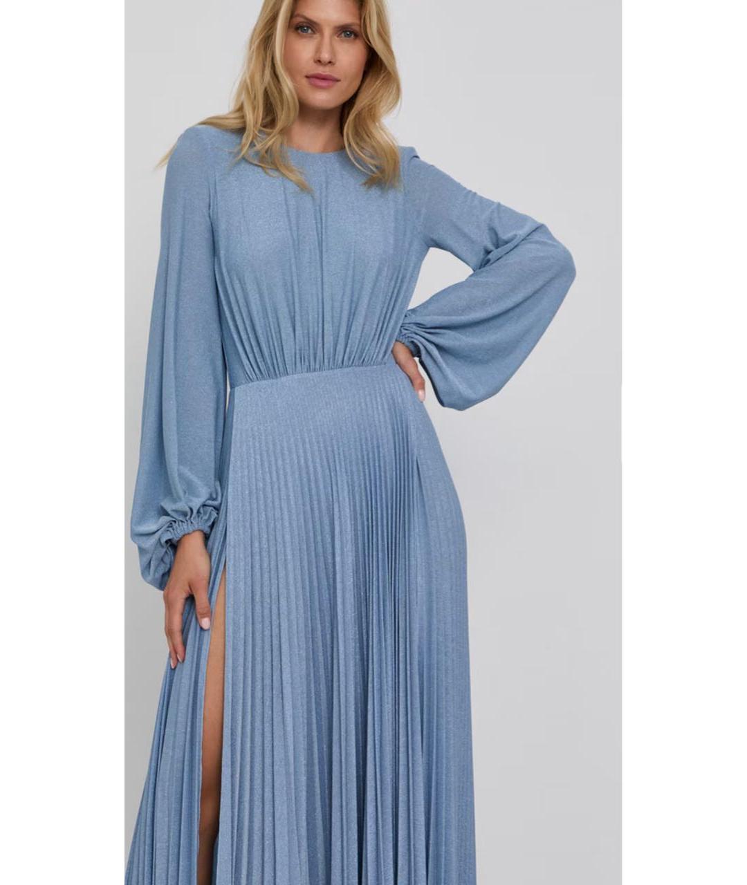 ELISABETTA FRANCHI Голубое вискозное вечернее платье, фото 4