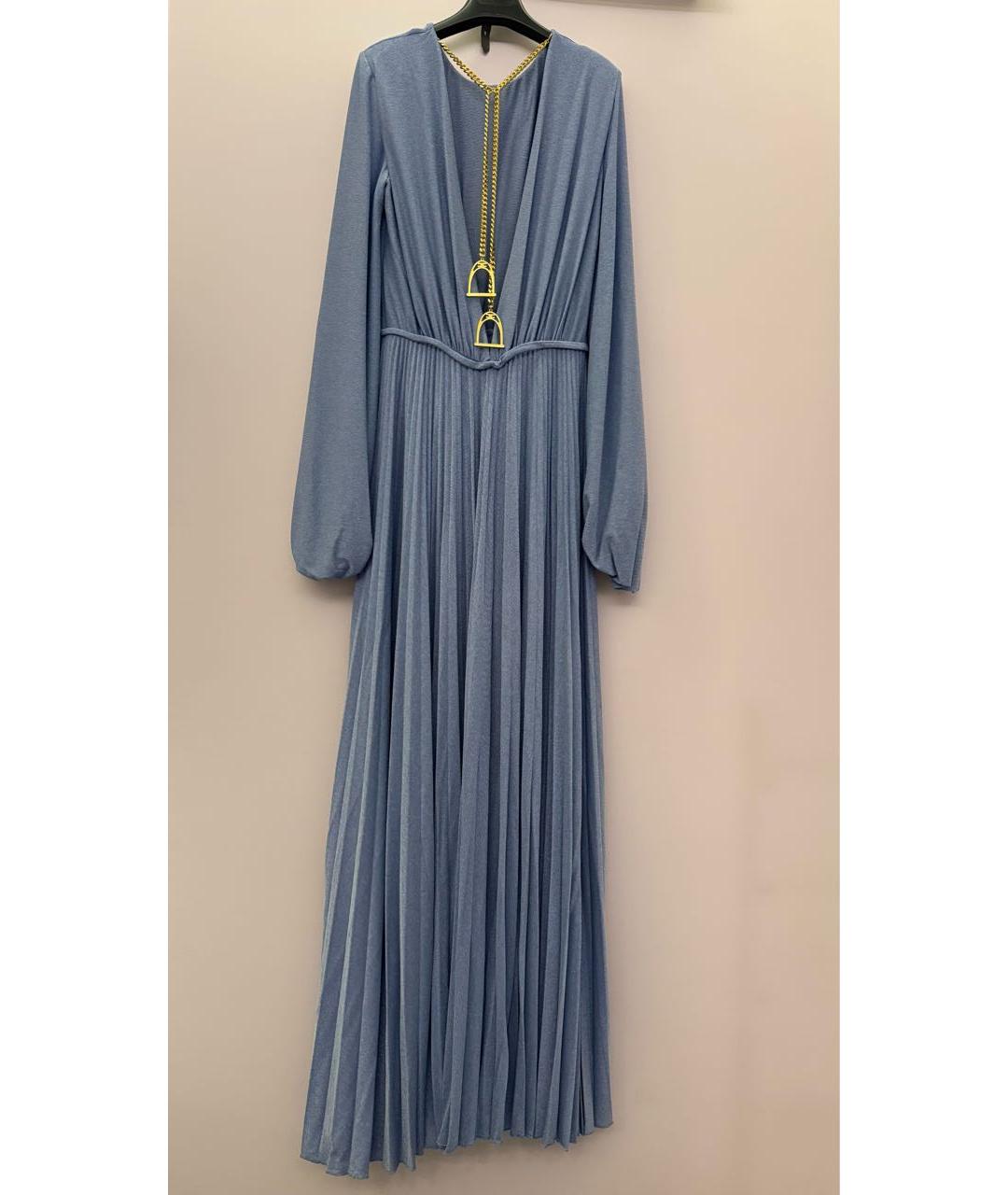 ELISABETTA FRANCHI Голубое вискозное вечернее платье, фото 6