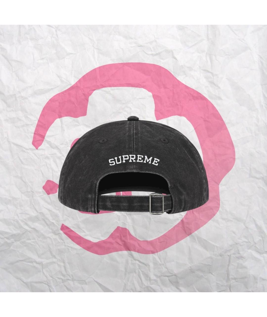 SUPREME Черная хлопковая кепка/бейсболка, фото 2