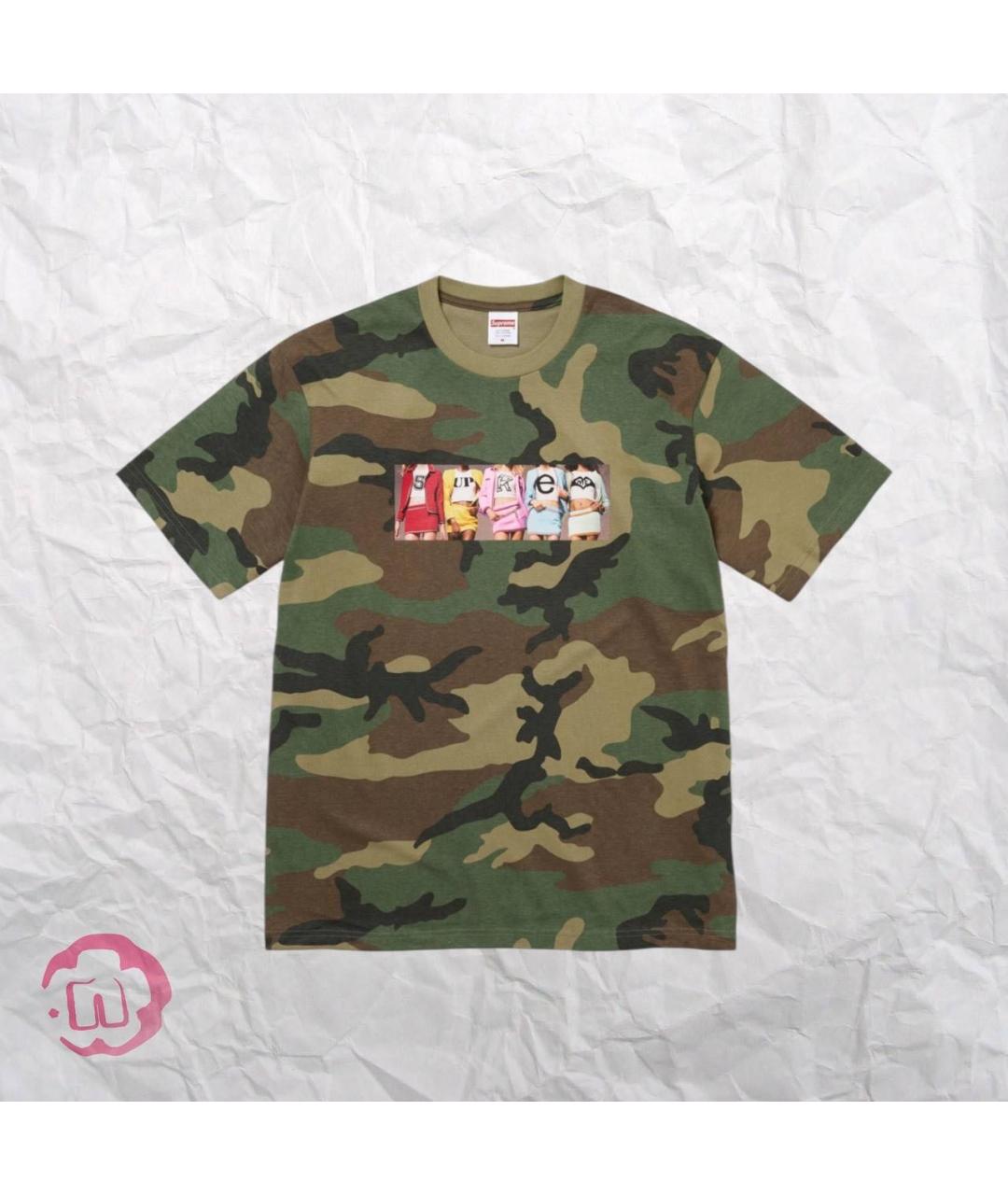 SUPREME Хаки хлопковая футболка, фото 3