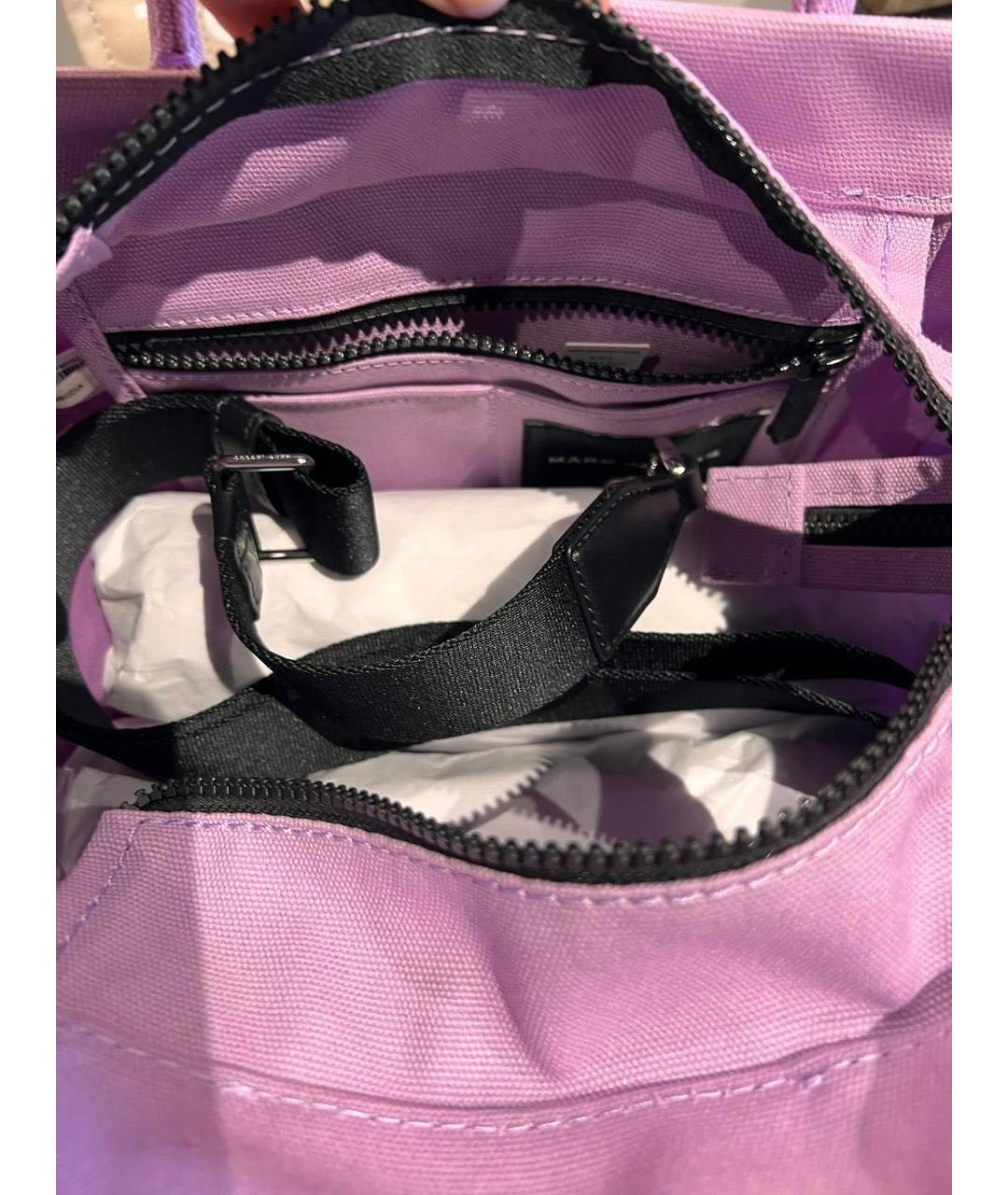 MARC JACOBS Фиолетовая тканевая сумка тоут, фото 3