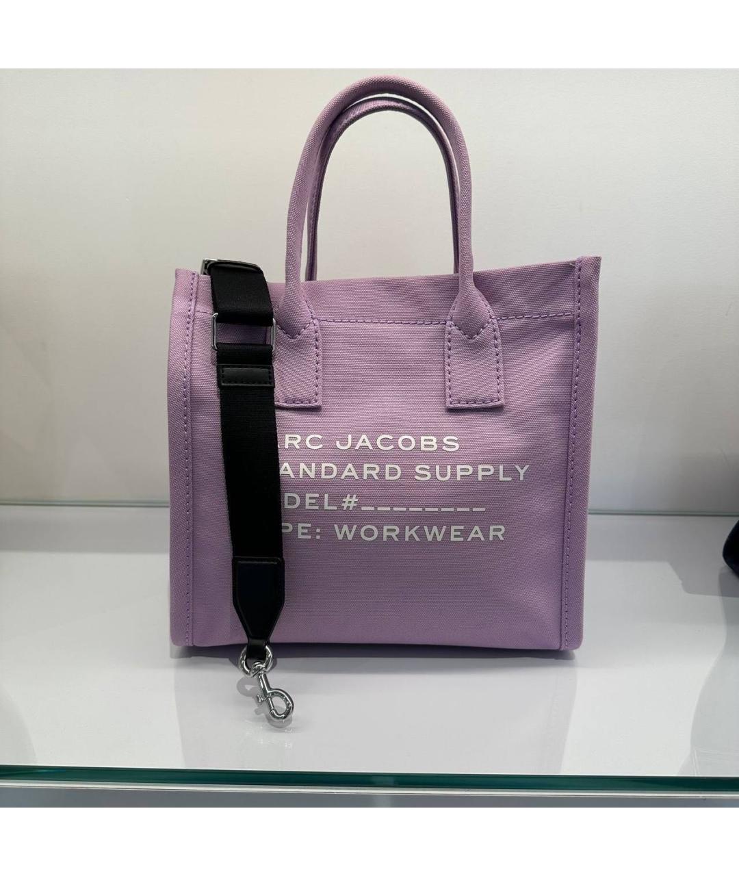 MARC JACOBS Фиолетовая тканевая сумка тоут, фото 4