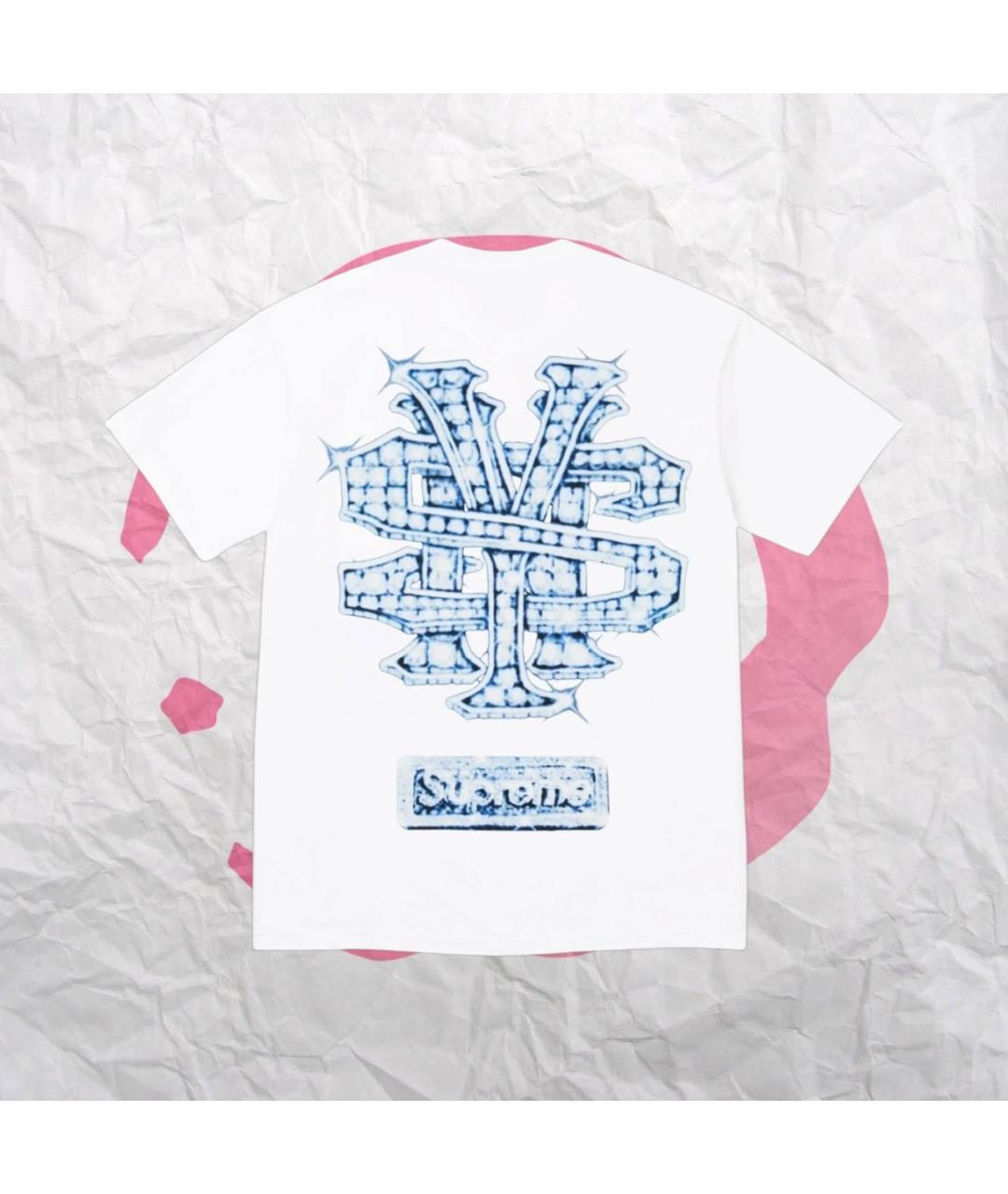 SUPREME Белая хлопковая футболка, фото 2