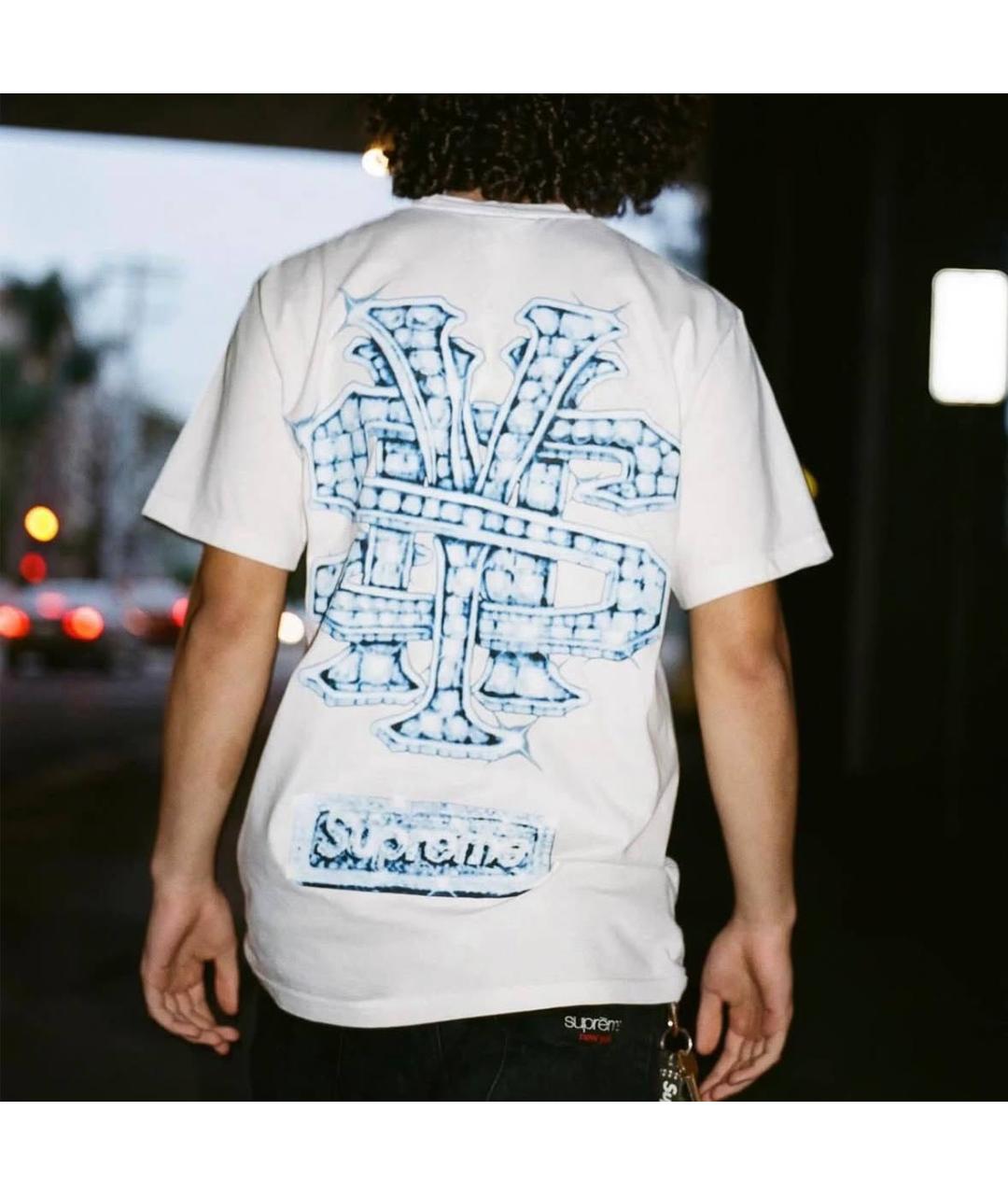 SUPREME Белая хлопковая футболка, фото 4