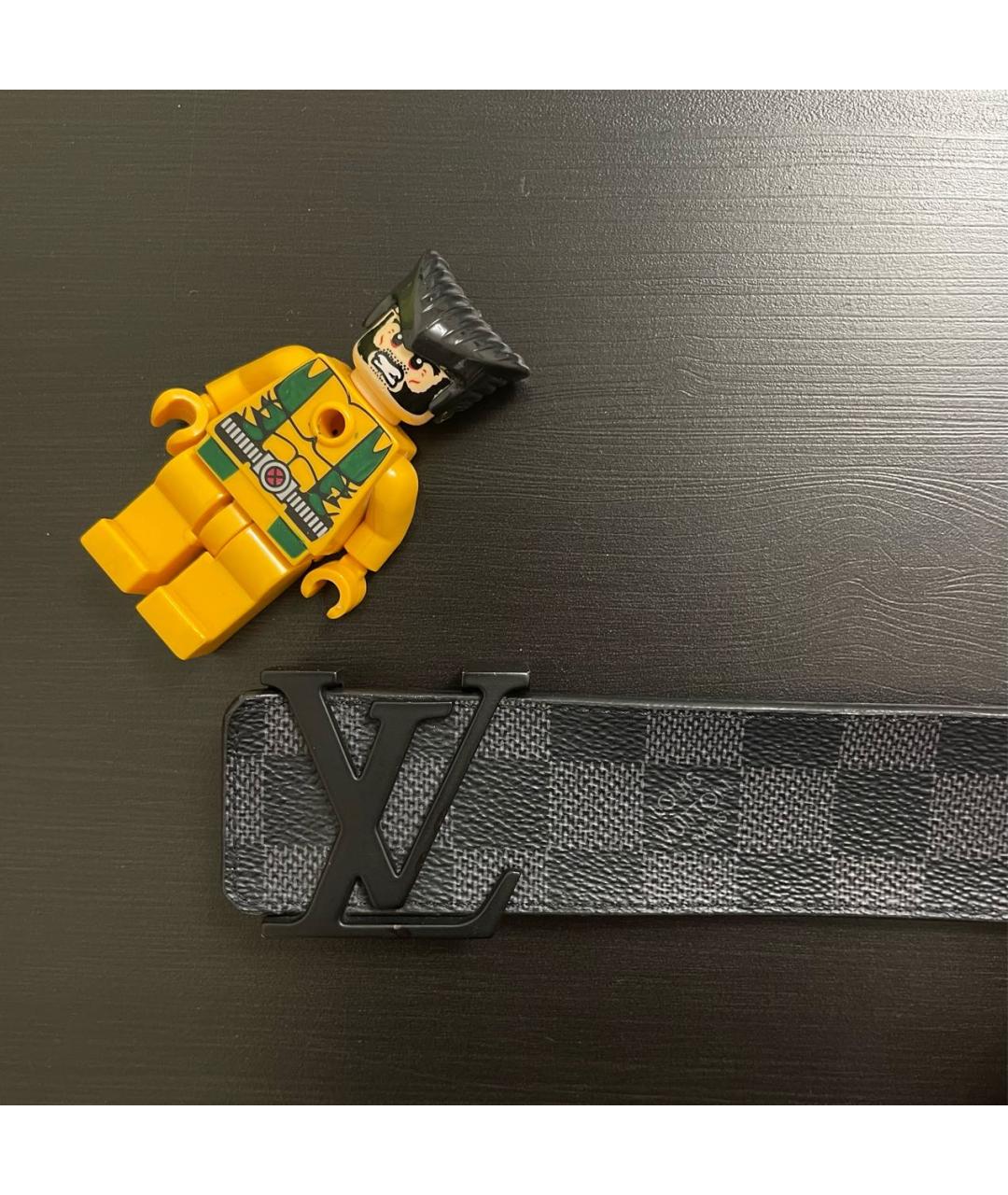 LOUIS VUITTON Черный кожаный ремень, фото 2