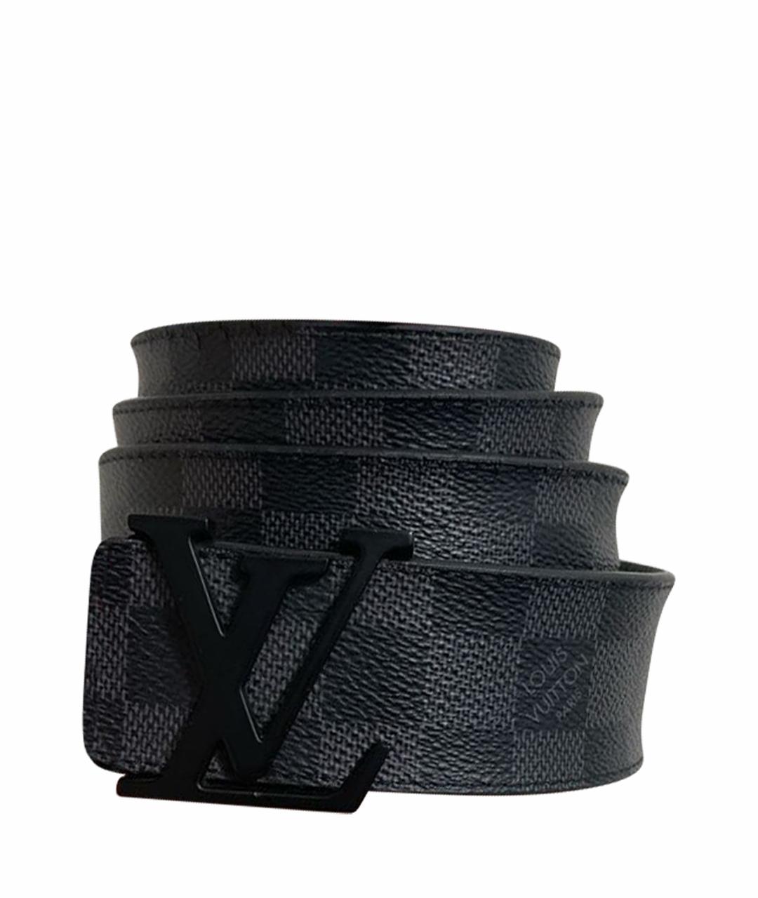 LOUIS VUITTON Черный кожаный ремень, фото 1