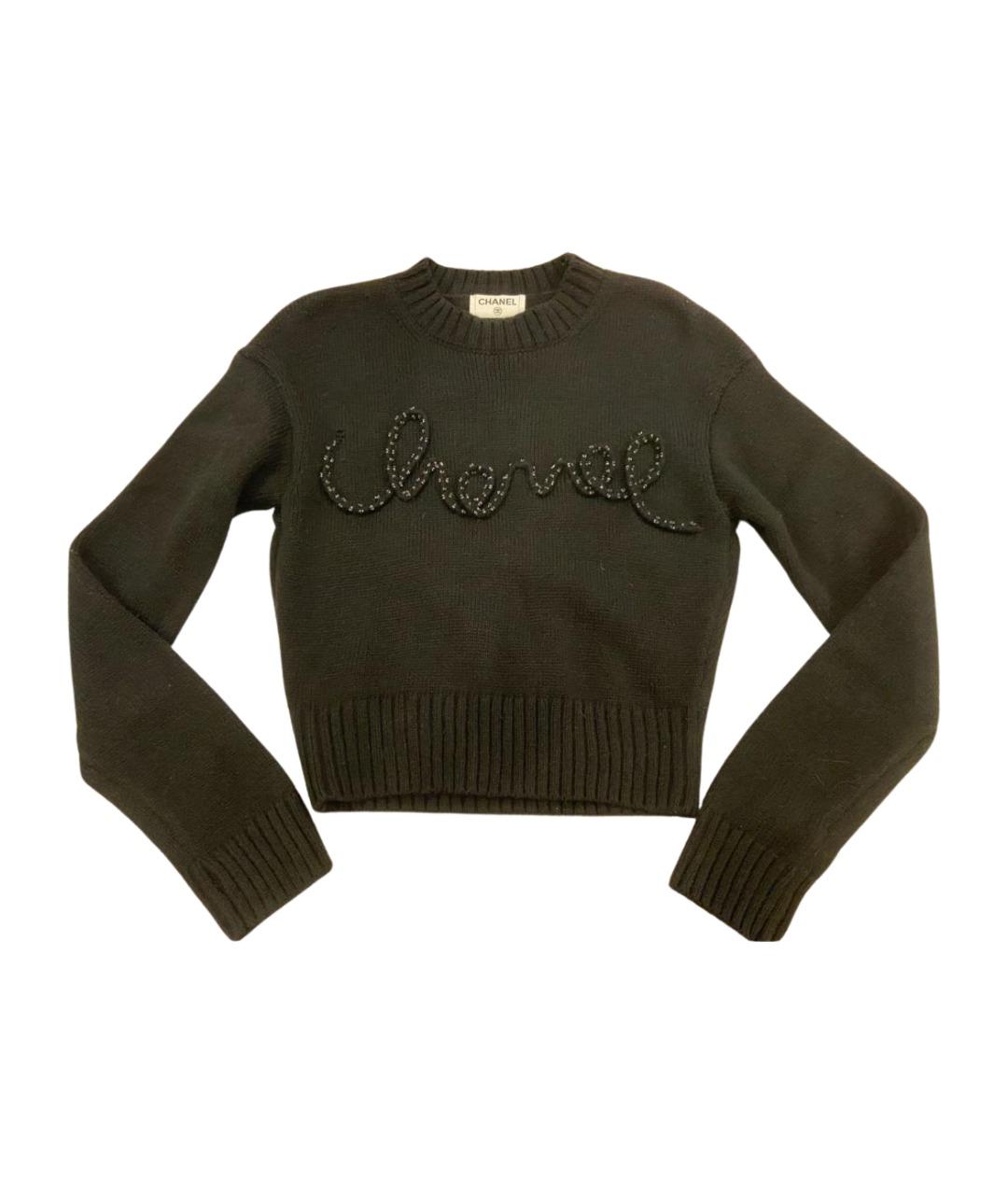 CHANEL Черный шерстяной джемпер / свитер, фото 1