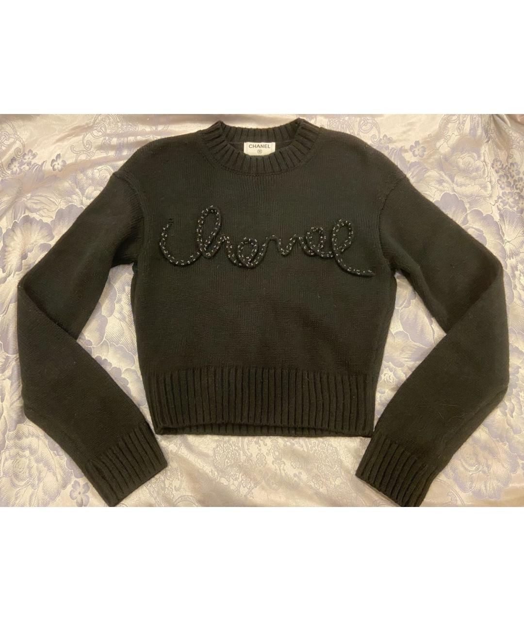 CHANEL Черный шерстяной джемпер / свитер, фото 5