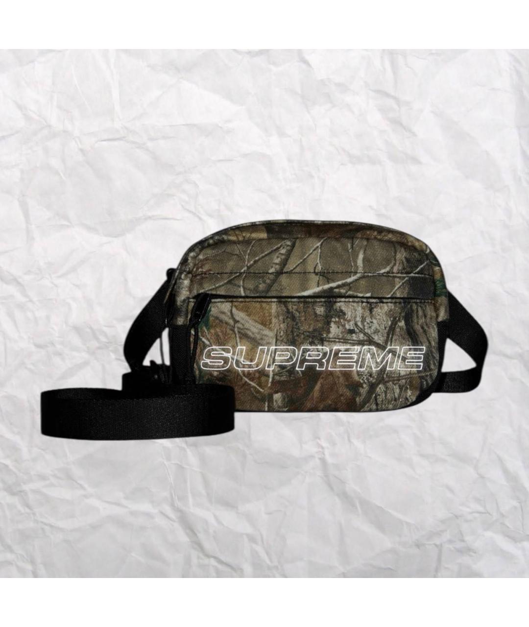 SUPREME Хаки тканевая сумка на плечо, фото 2