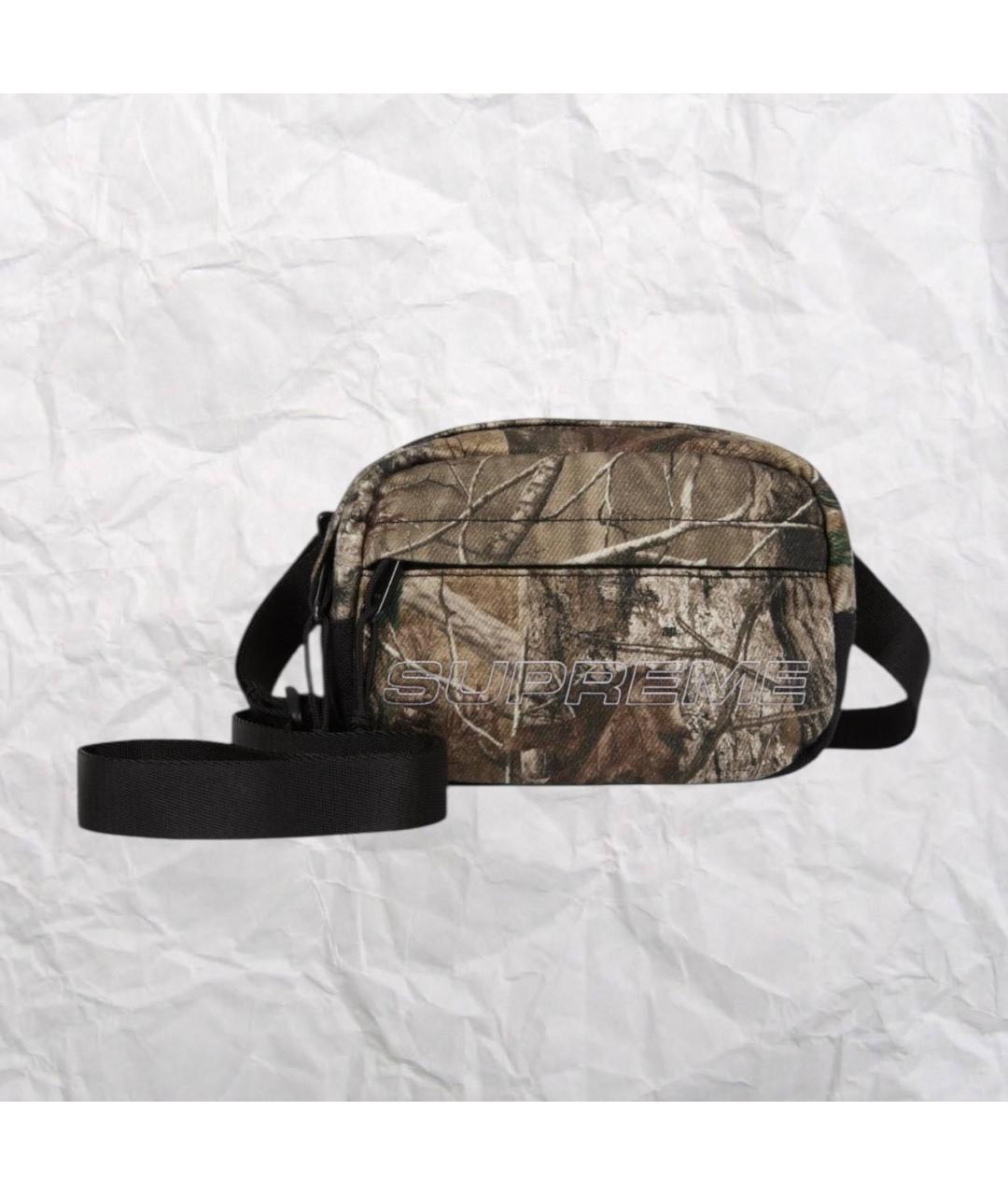 SUPREME Хаки тканевая сумка на плечо, фото 5