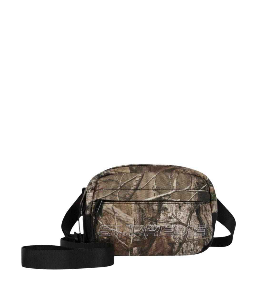 SUPREME Хаки тканевая сумка на плечо, фото 1