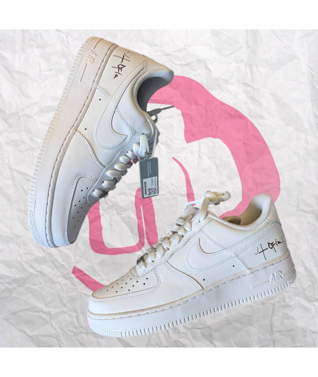 NIKE Белые низкие кроссовки / кеды из лакированной кожи, фото 2