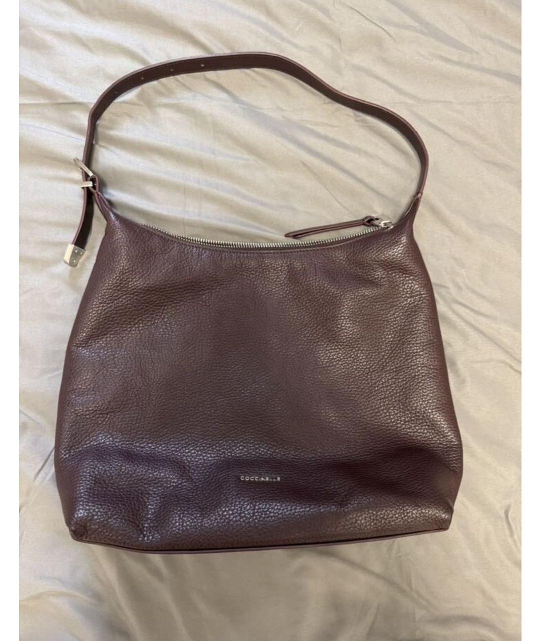COCCINELLE Фиолетовая кожаная сумка с короткими ручками, фото 9