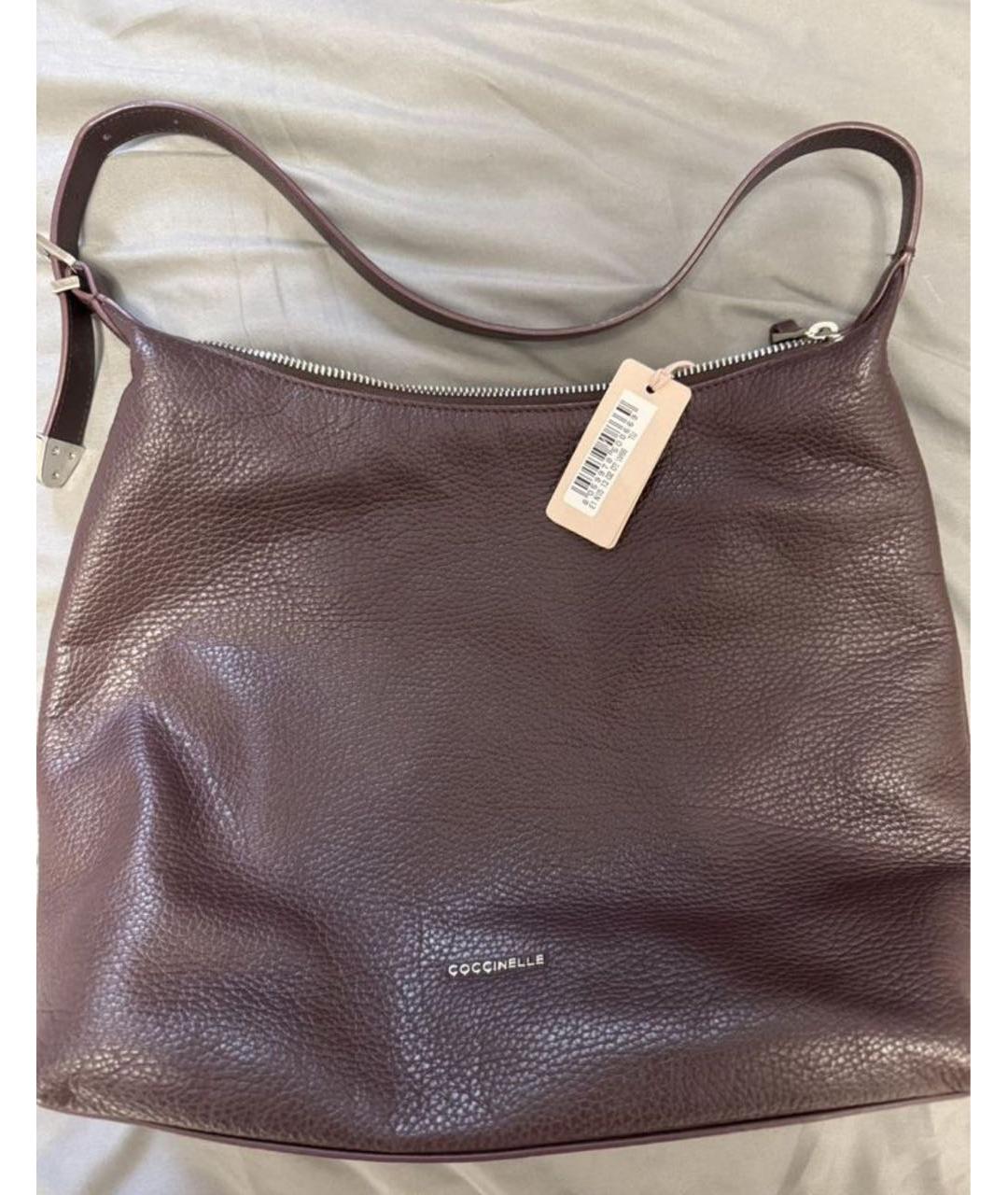 COCCINELLE Фиолетовая кожаная сумка с короткими ручками, фото 2