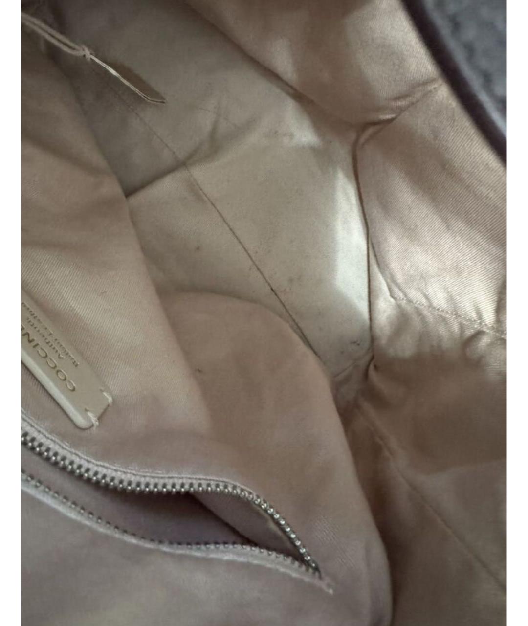 COCCINELLE Фиолетовая кожаная сумка с короткими ручками, фото 4