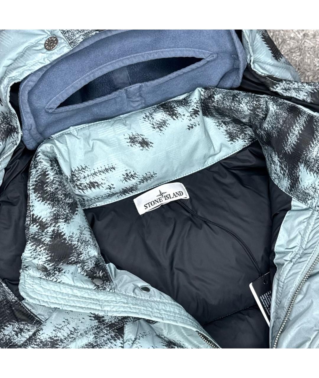 STONE ISLAND Синий пуховик, фото 4