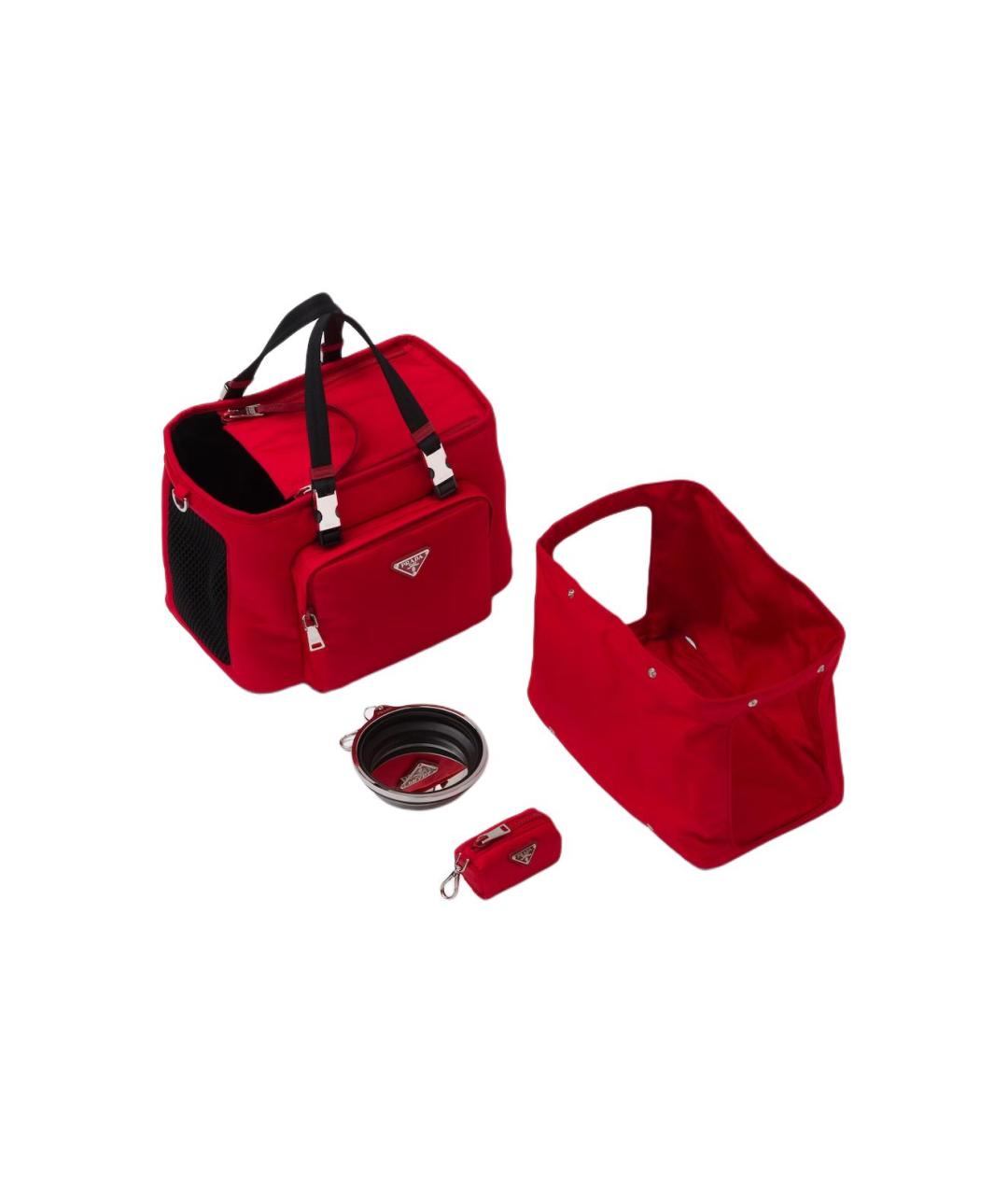 PRADA Красная тканевая сумка на плечо, фото 5