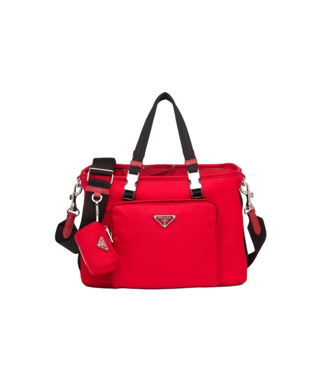 PRADA Красная тканевая сумка на плечо, фото 7