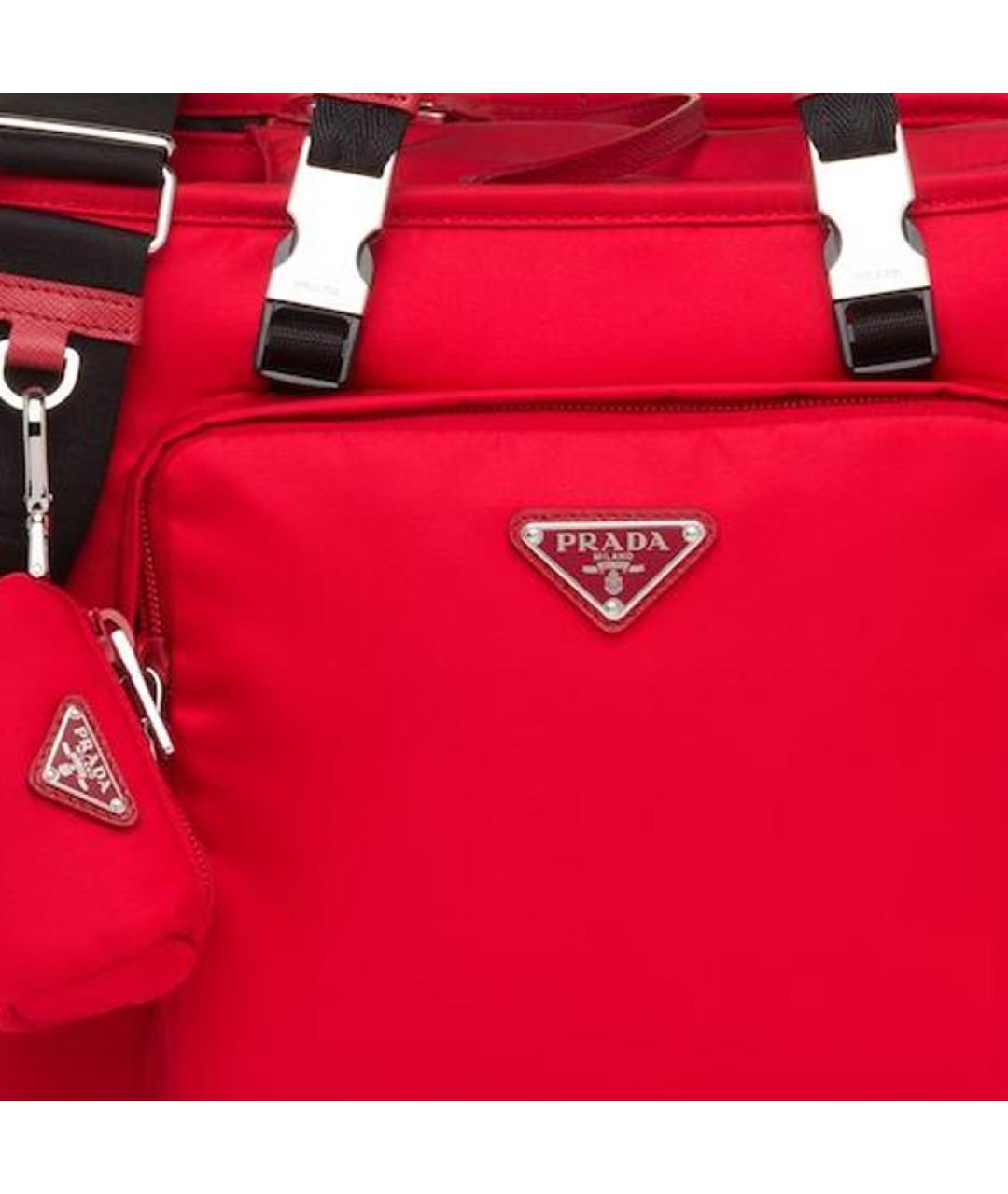 PRADA Красная тканевая сумка на плечо, фото 6