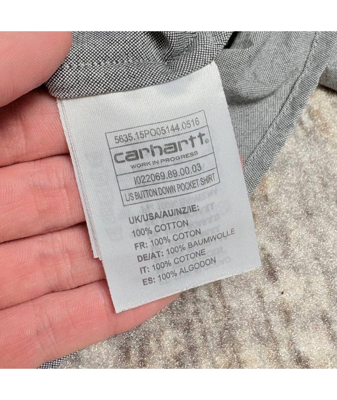 CARHARTT Серая хлопковая кэжуал рубашка, фото 6