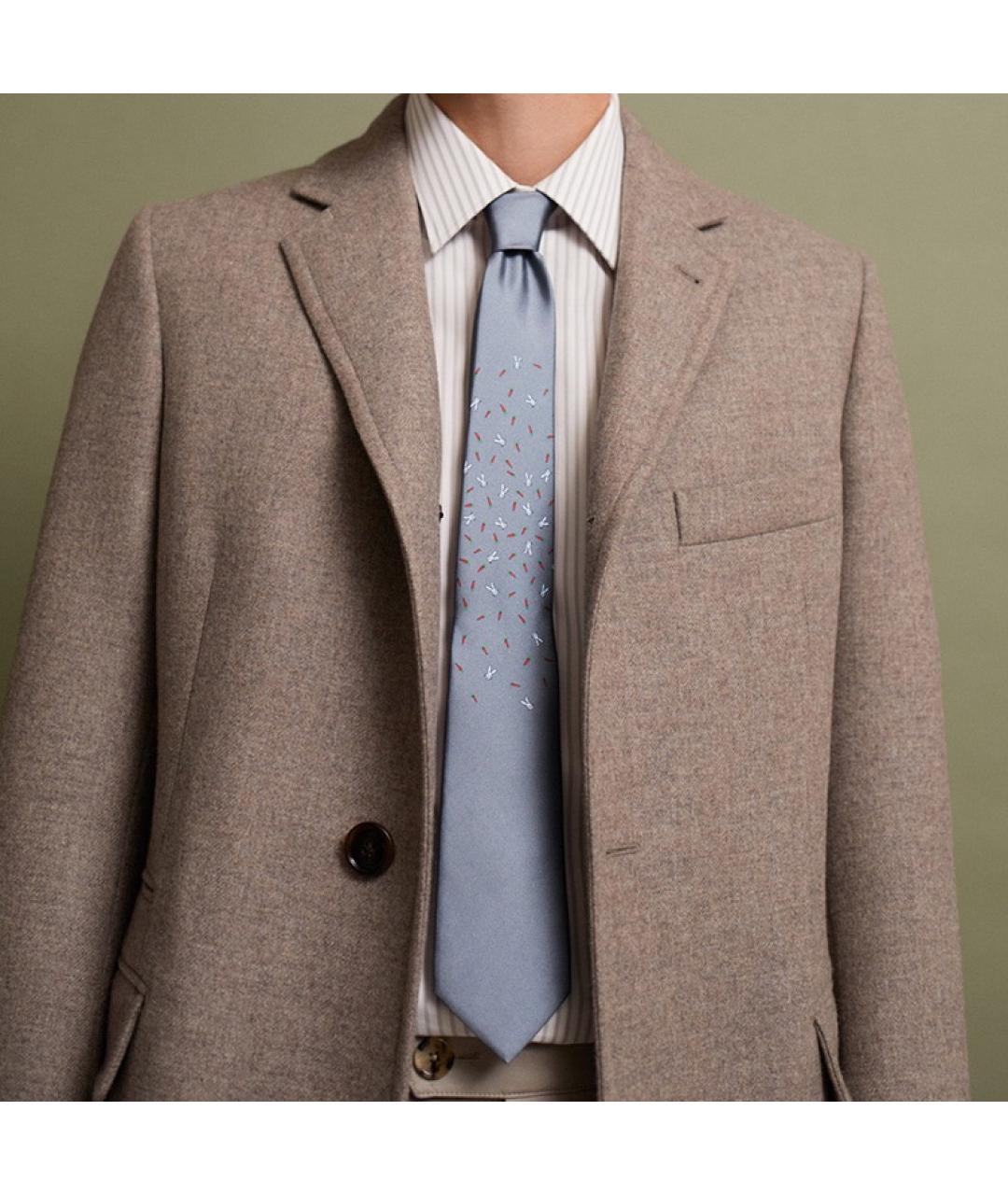 HERMES Синий галстук, фото 2