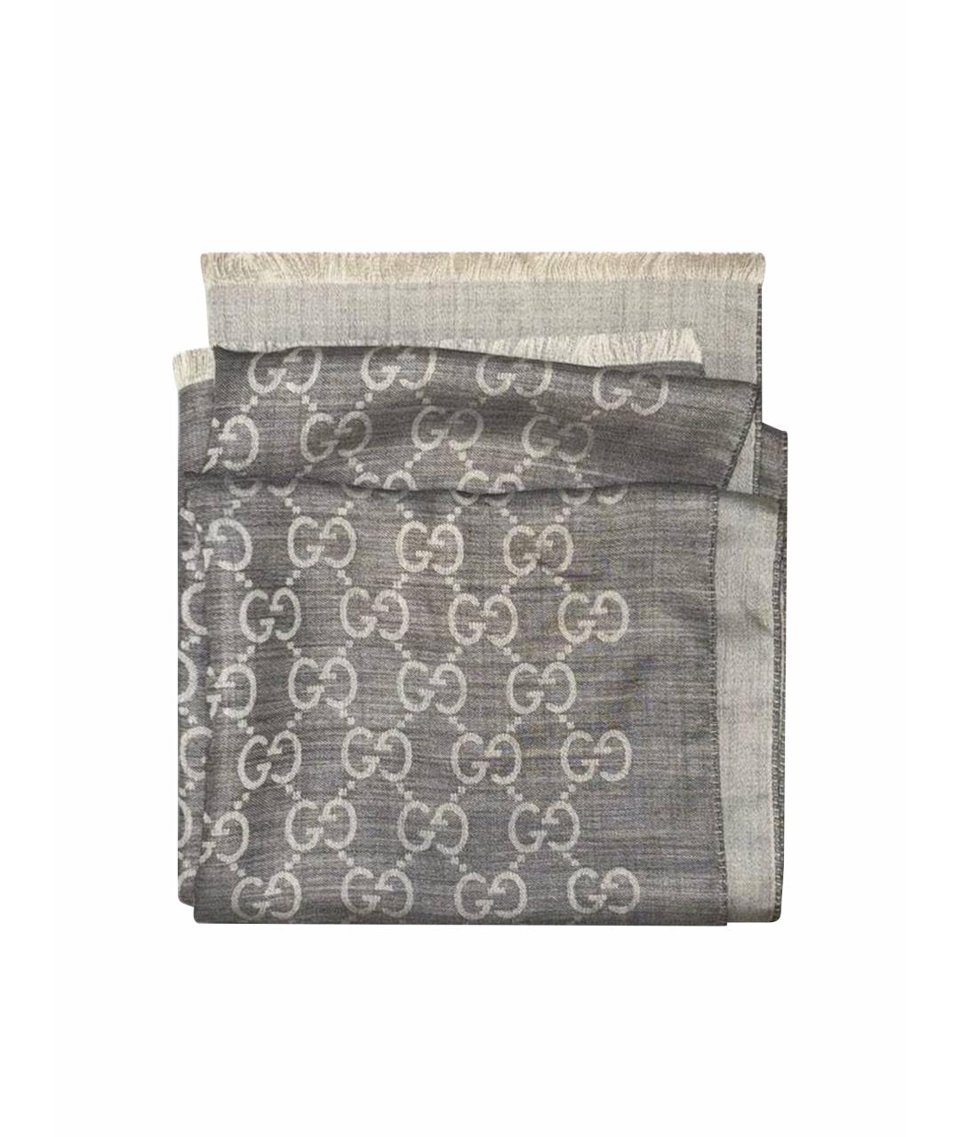 GUCCI Серый шарф, фото 1